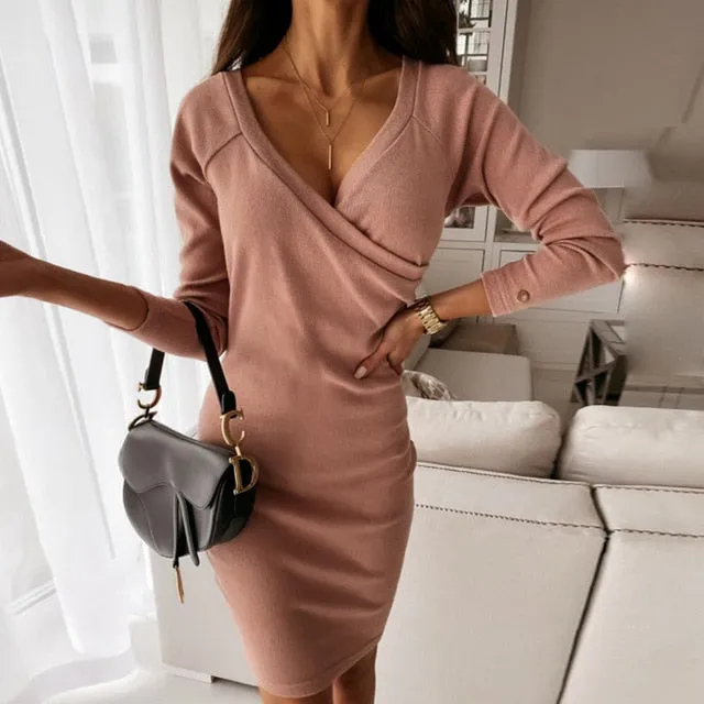 O Neck Mini Dress