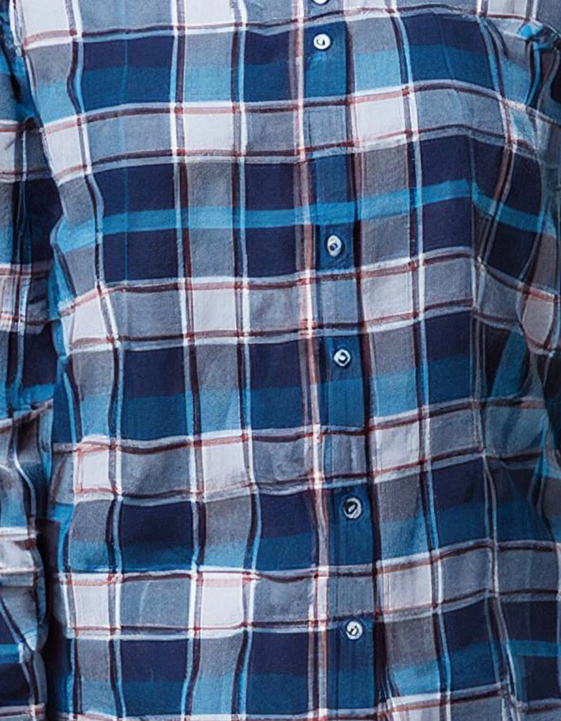 Ocean Blue Plaid Flannel Shirt