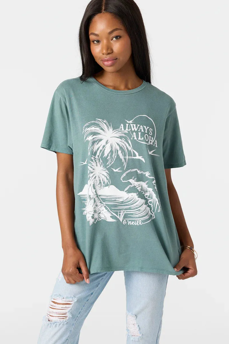 O'NEILL STAY SUNNY HAWAII WOMENS TEE - SILVER PINE