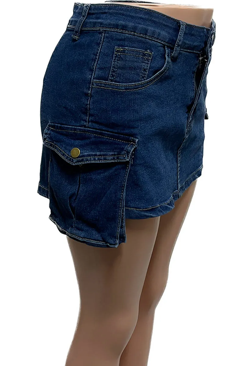 PM0347 Stretch Denim Skorts