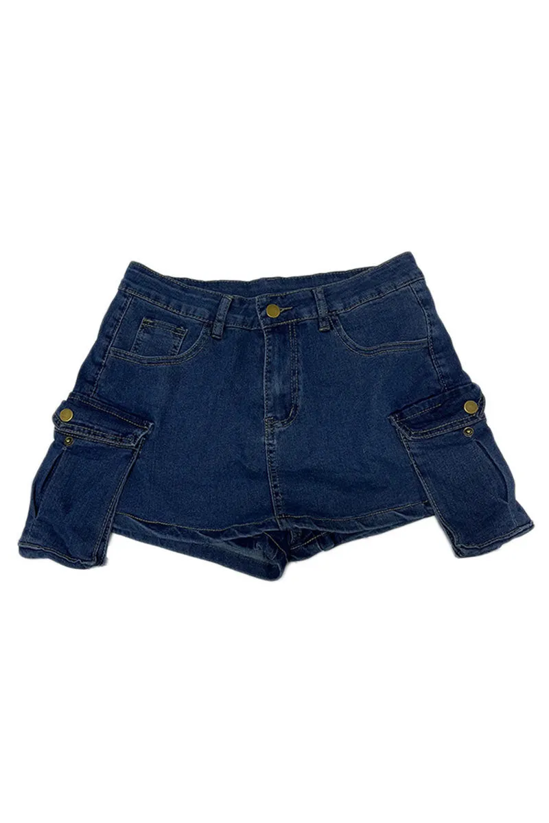 PM0347 Stretch Denim Skorts