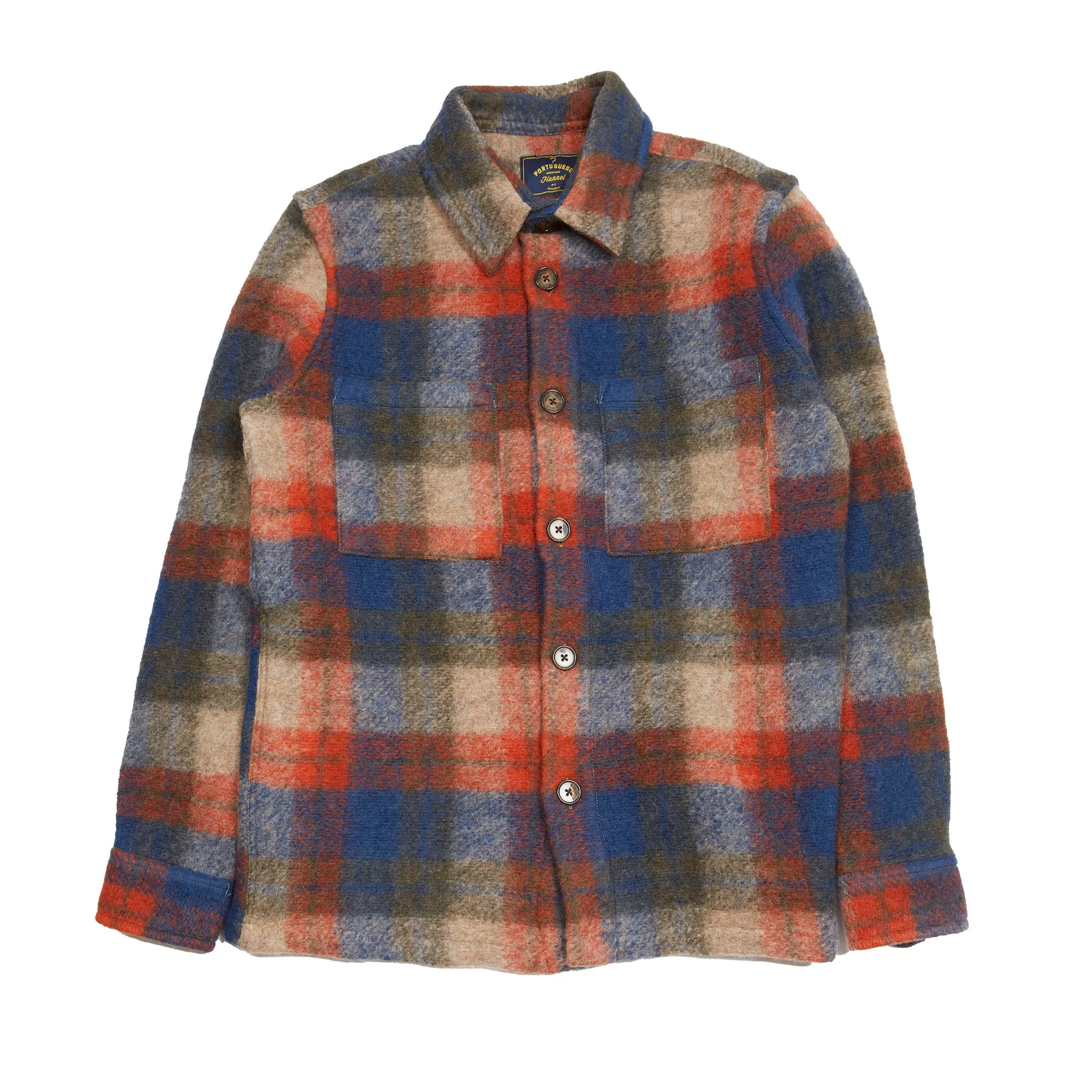 Portuguese Flannel Parker Overshirt in Blue