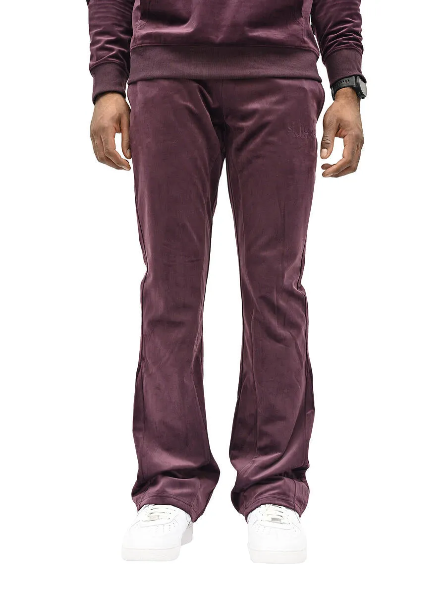 Si Tu Veux VEUX VELVET FLARE JOGGER (PURPLE)