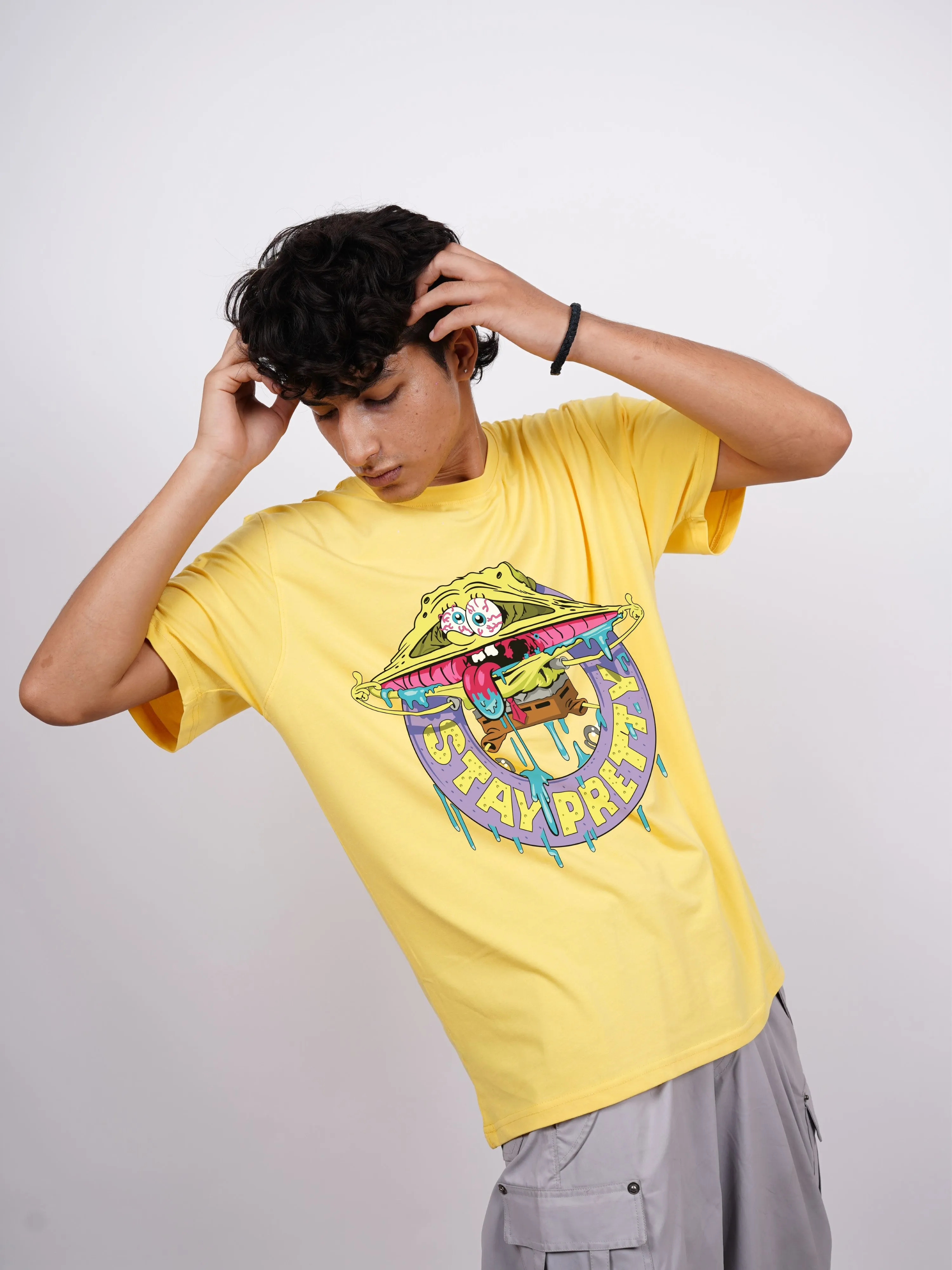 SpongeBob Stay Pretty : Burger Bae Oversized  Tee For Men and Women