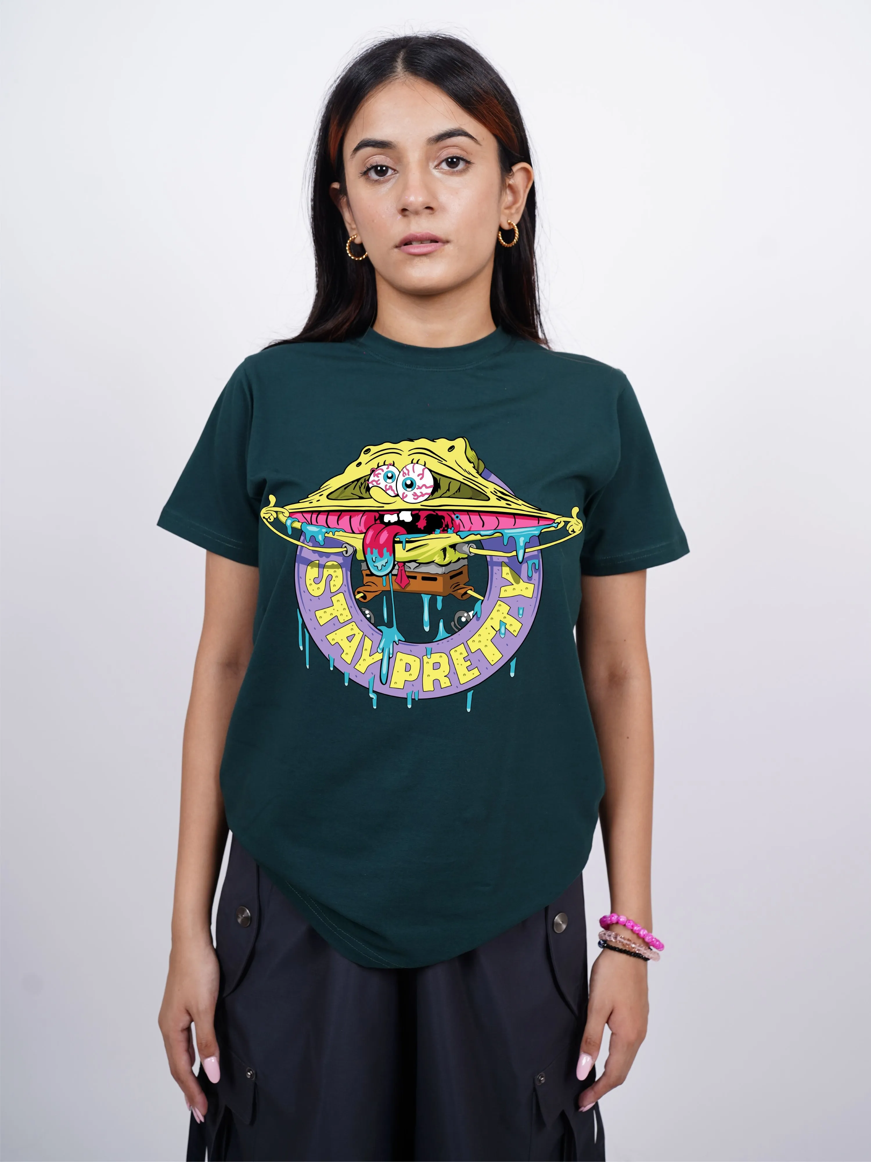 SpongeBob Stay Pretty : Burger Bae Oversized  Tee For Men and Women