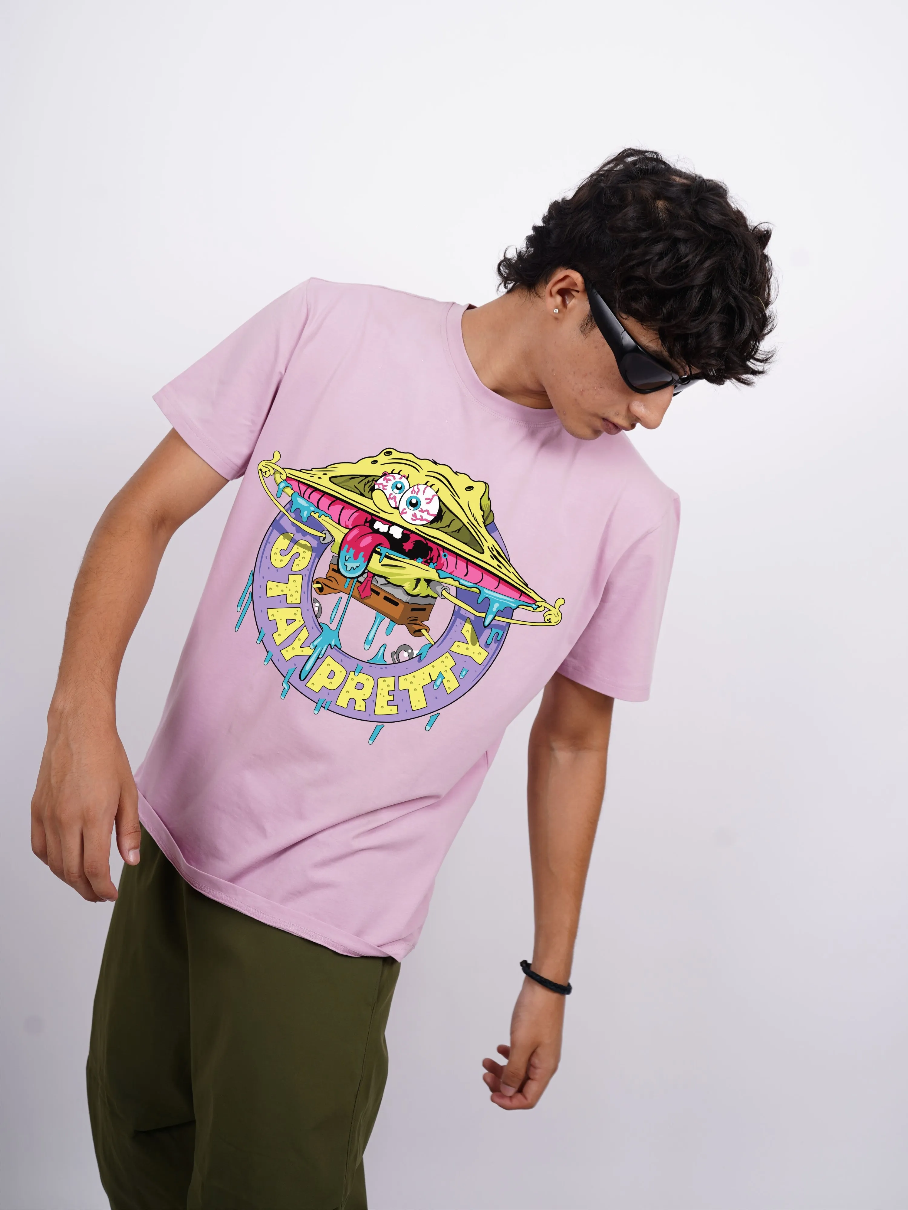 SpongeBob Stay Pretty : Burger Bae Oversized  Tee For Men and Women