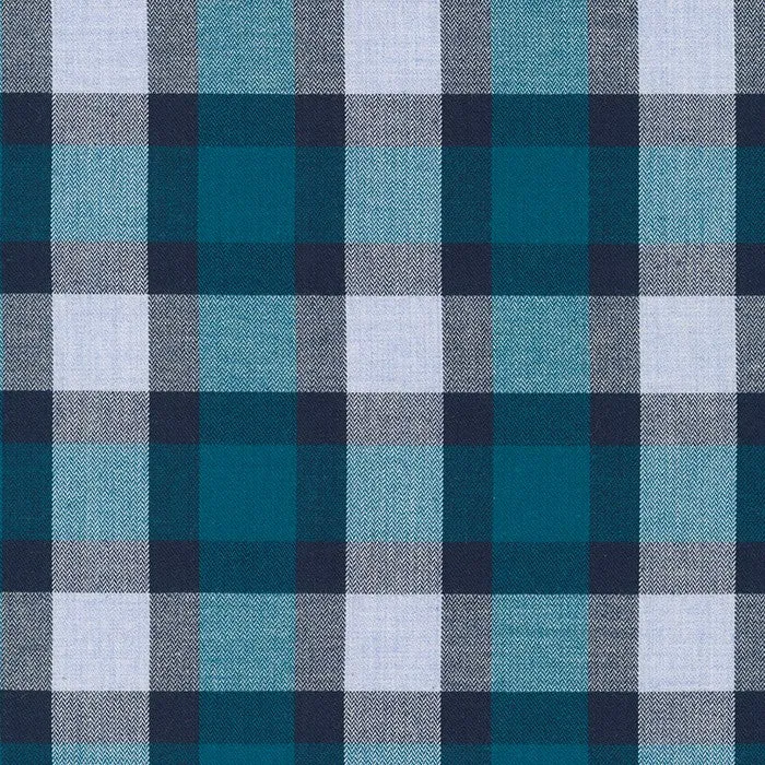 Teal | Lisbon Brushed Plaid Melange | Robert Kaufman