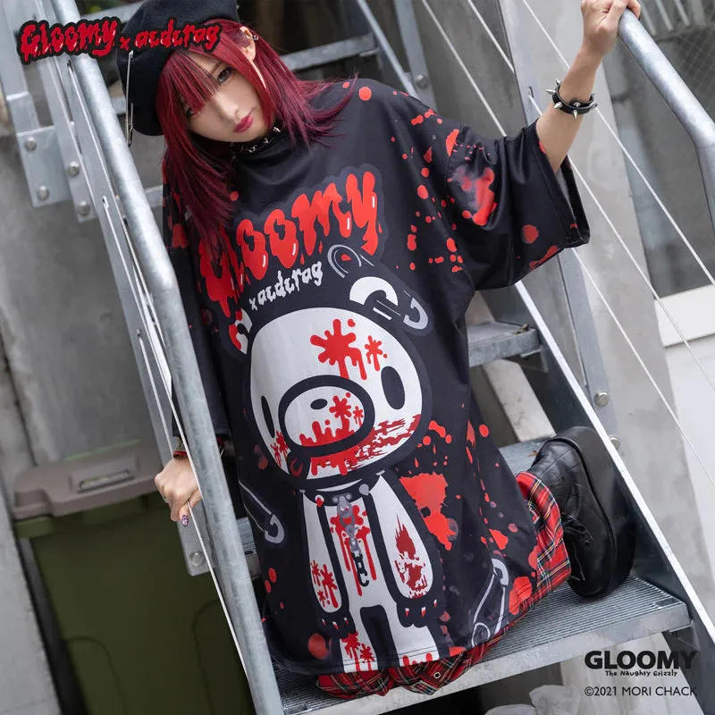 Tees- Oversized Gurokawa Bear Blood Splatter Tees