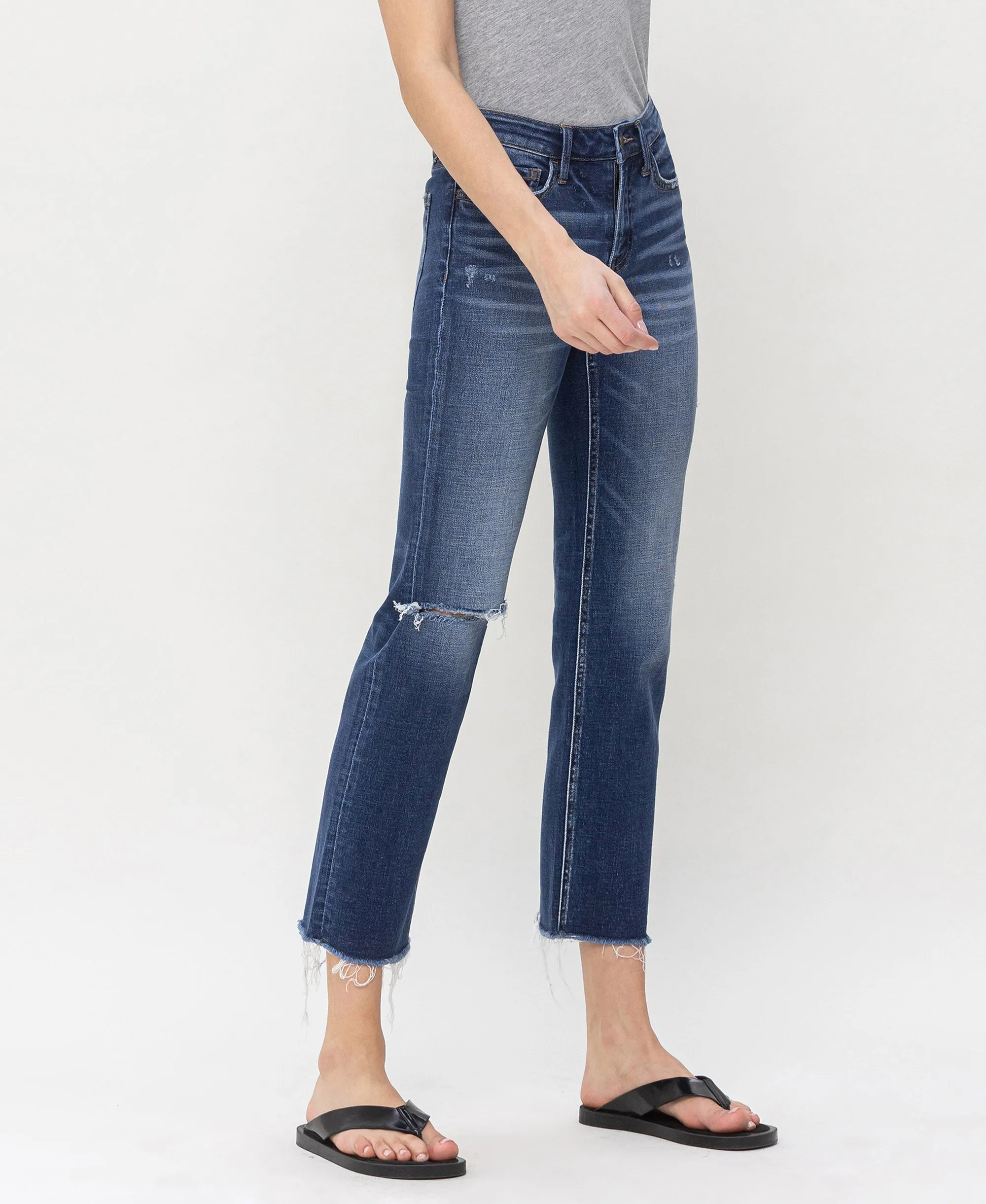 Tranquility - Mid Rise Crop Straight Jeans