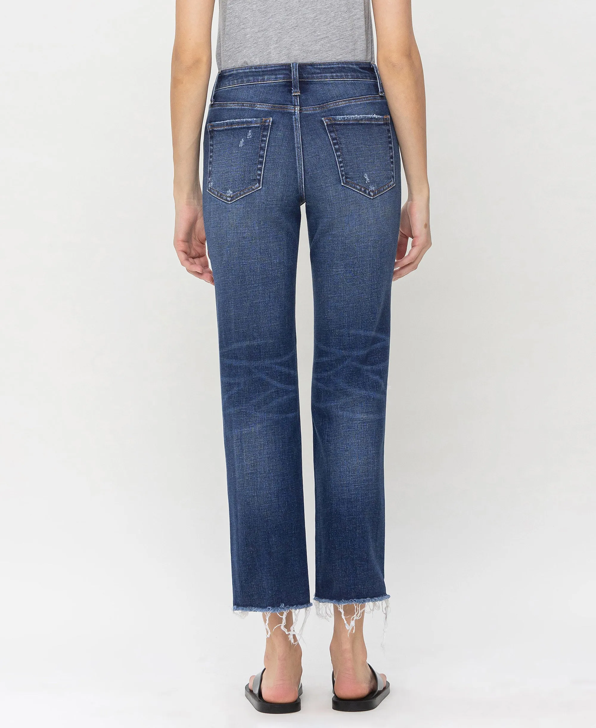 Tranquility - Mid Rise Crop Straight Jeans