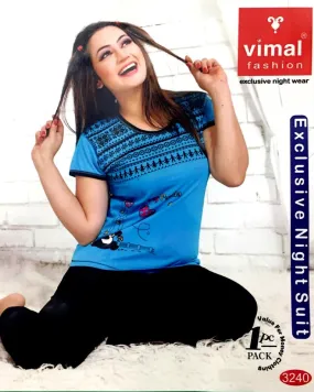 Vimal 3240 T-Shirt & Pajama Set - Premium Printed Women's Wear