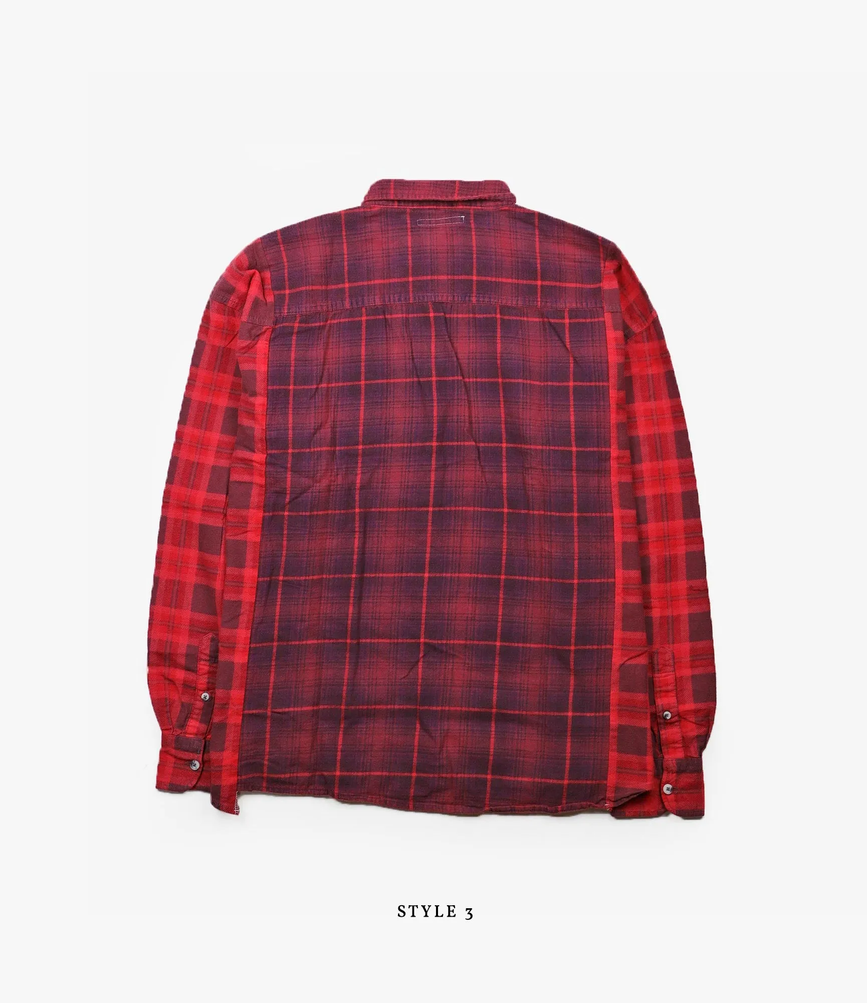 Wide Flannel Ribbon Shirt – Red Over Dye