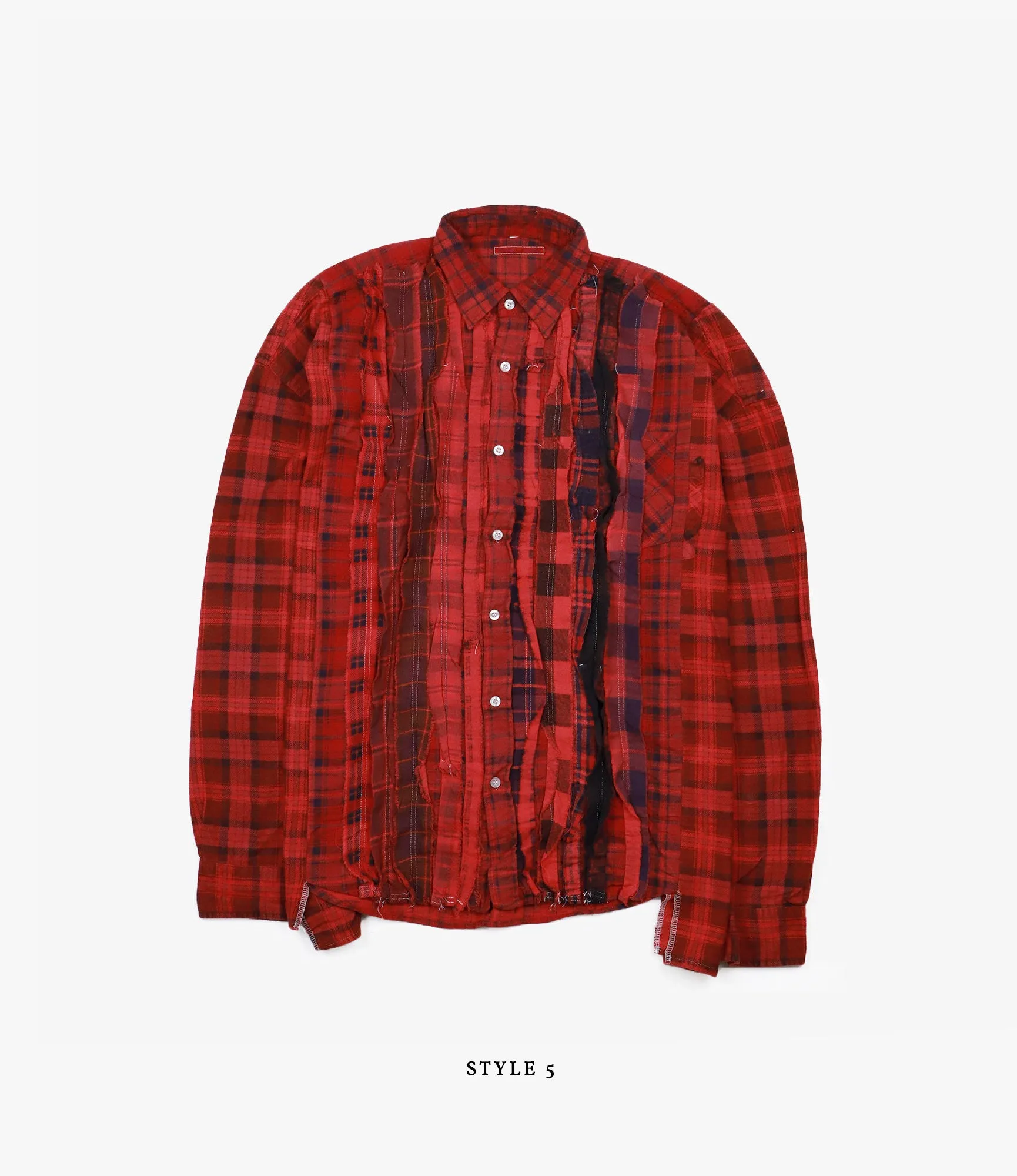 Wide Flannel Ribbon Shirt – Red Over Dye