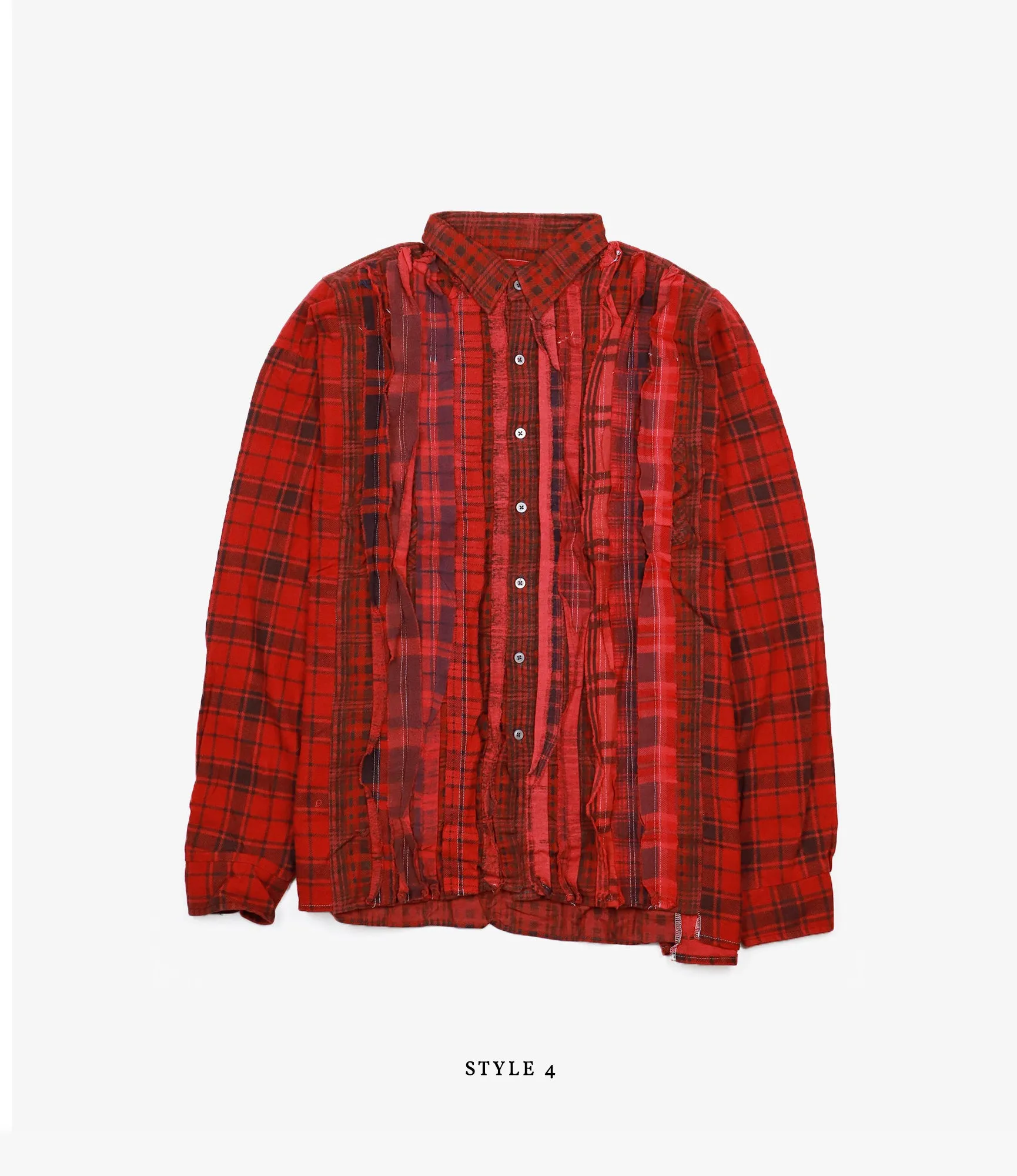 Wide Flannel Ribbon Shirt – Red Over Dye