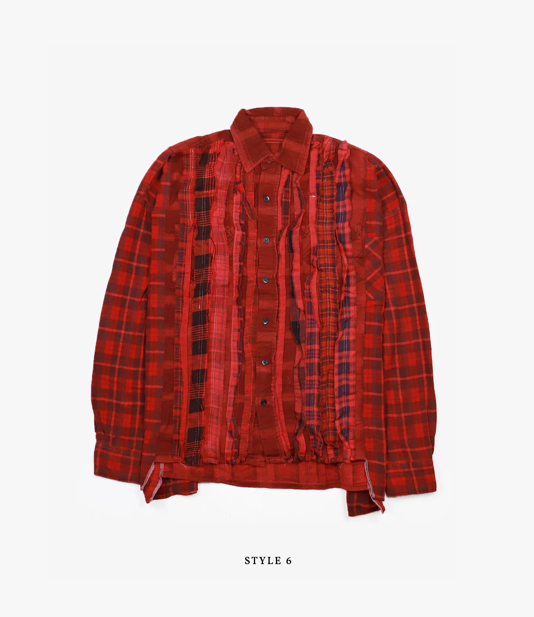 Wide Flannel Ribbon Shirt – Red Over Dye