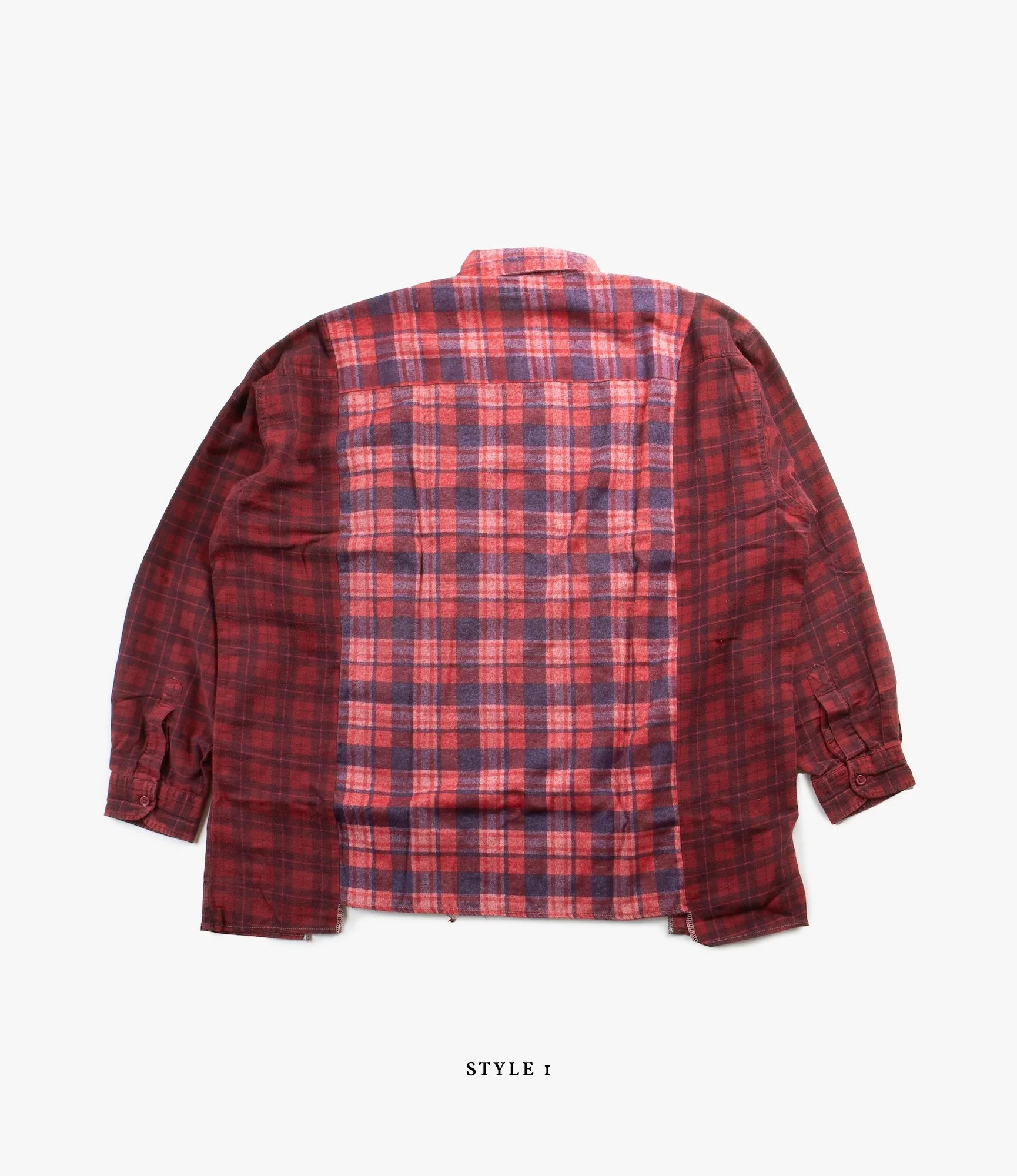 Wide Flannel Ribbon Shirt – Red Over Dye