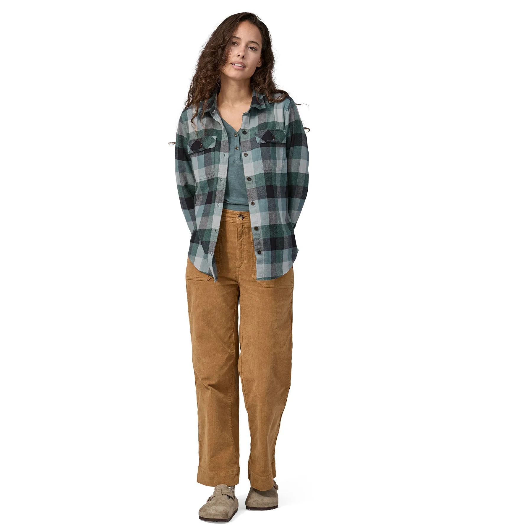 Womens Long-Sleeved Organic Cotton Midweight Fjord Flannel Shirt