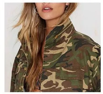 Women's Spring Vintage Camouflage Outwear | Ladies Windbreaker