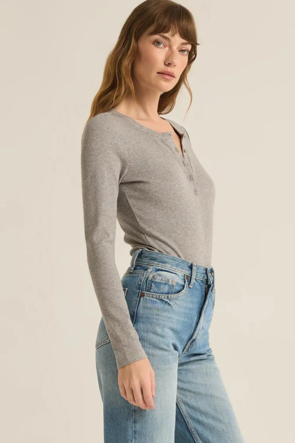 Z Supply Samara Rib Henley Bodysuit